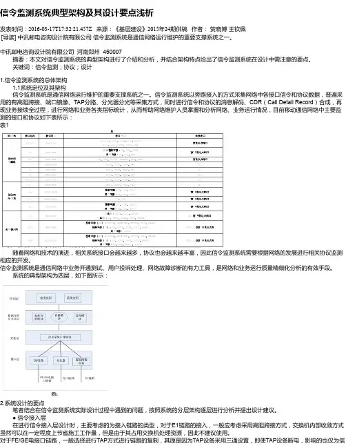 信令监测系统典型架构及其设计要点浅析