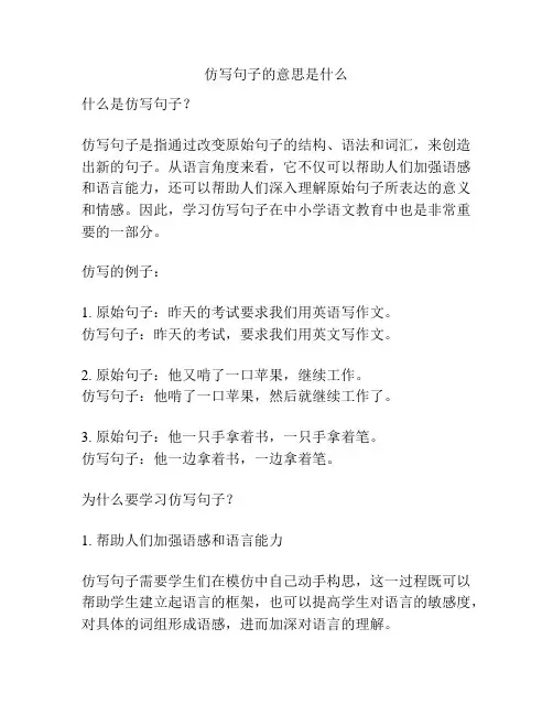 仿写句子的意思是什么