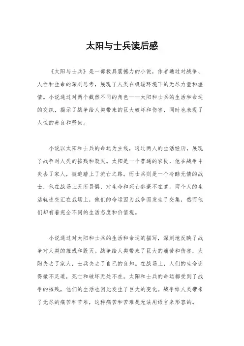 太阳与士兵读后感