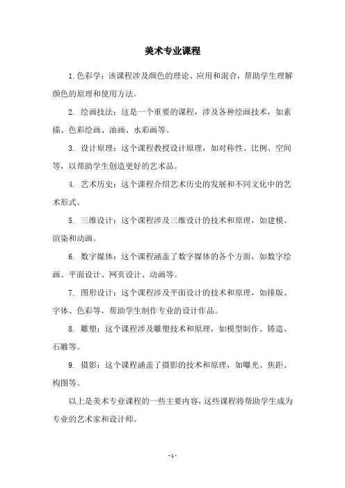 美术专业课程