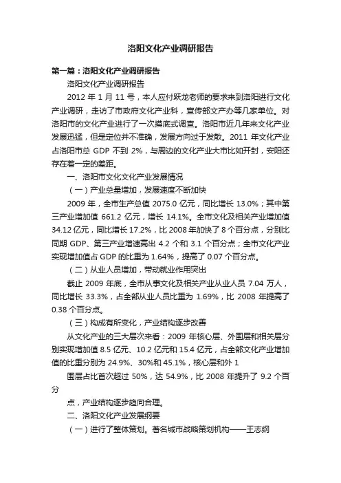 洛阳文化产业调研报告