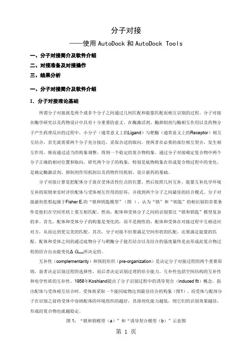AutoDockADT教程AutoDockTools分子对接中文16页word