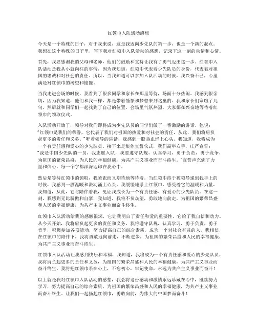 红领巾入队活动感想
