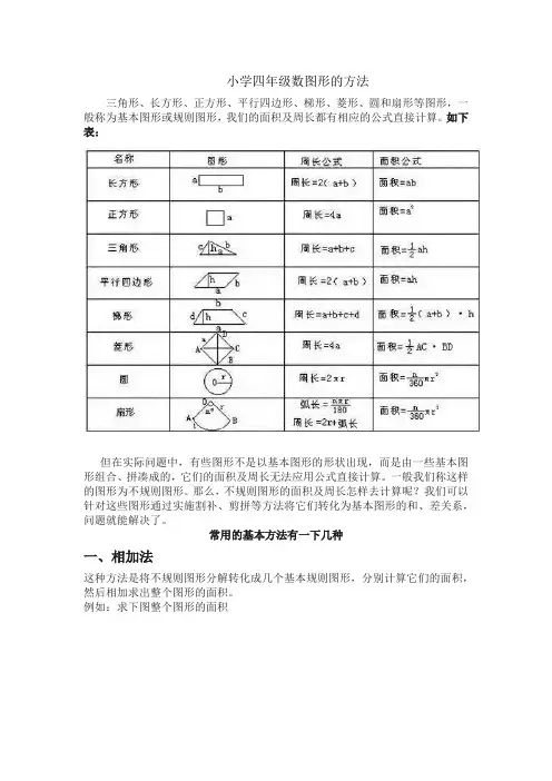 小学四年级数图形的方法