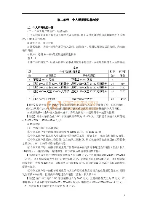 2014初级经济法第五章  企业所得税、个人所得税法律制度(6)