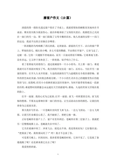擦窗户作文(10篇)