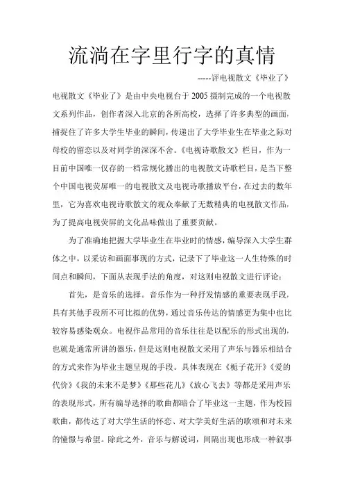 电视散文评论-----毕业了