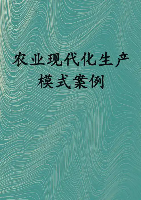 农业现代化生产模式案例