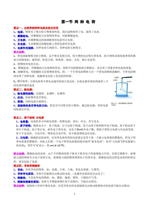 2022-2023学年九年级人教物理同步习题 151 两种电荷(原卷版)