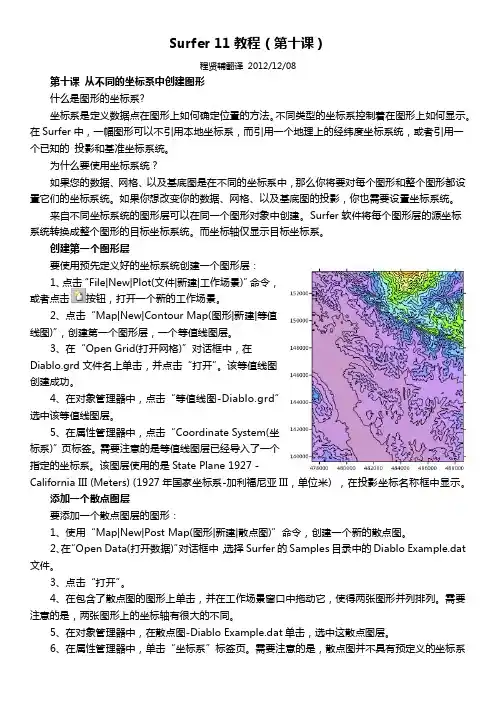 Surfer11 教程10_从不同的坐标系中创建图形