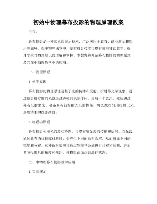 初始中物理幕布投影的物理原理教案