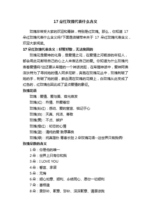 17朵红玫瑰代表什么含义