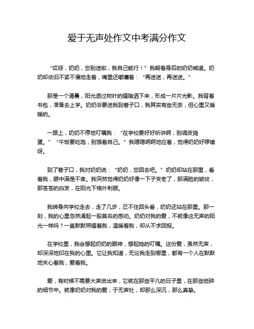 爱于无声处作文中考满分作文