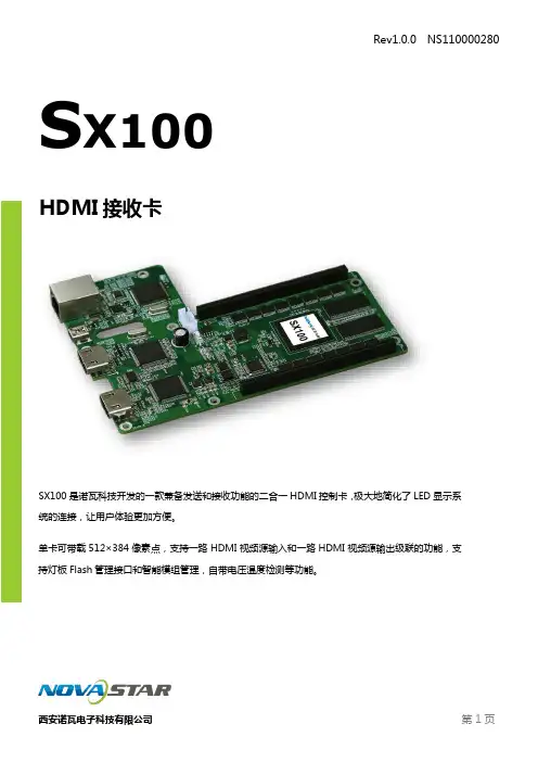 诺瓦科技LED显示屏HDMI接收卡SX100规格书
