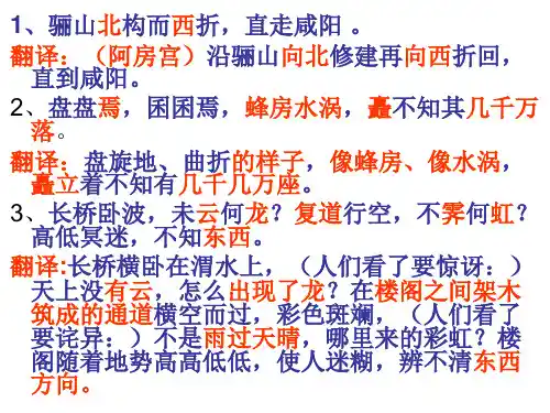 《阿房宫赋》重要句子翻译