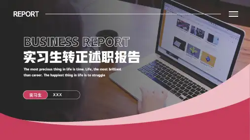 实习生转正述职报告幻灯片