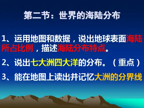 湘教版七年级上册 第二章第二节 世界的海陆分布 (17张PPT)优秀课件