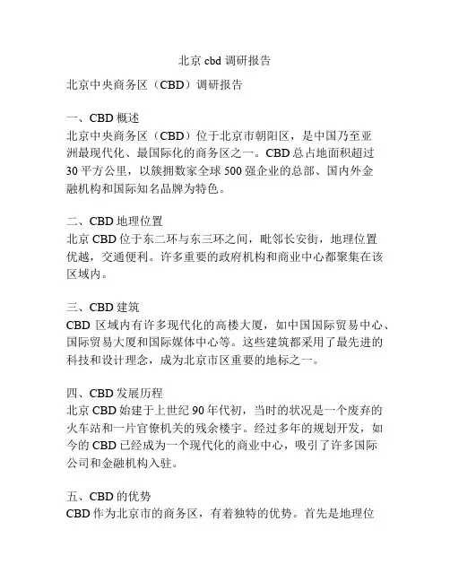 北京cbd 调研报告