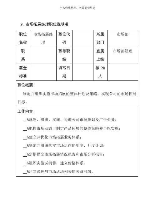 销售部职位说明书(44个)41