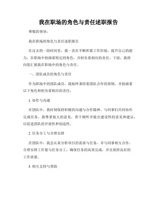 我在职场的角色与责任述职报告