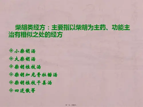 经方临床应用柴胡类经方(谢炜)