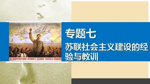 高中历史 专题七 苏联社会主义建设的经验与教训课件 