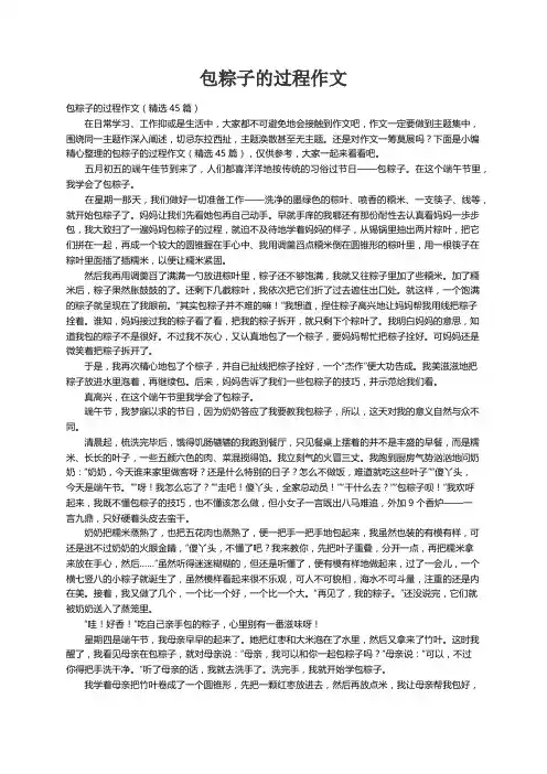 包粽子的过程作文（精选45篇）
