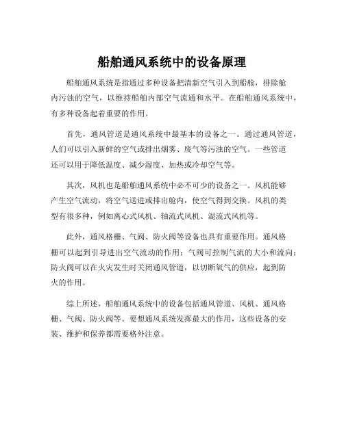 船舶通风系统中的设备原理