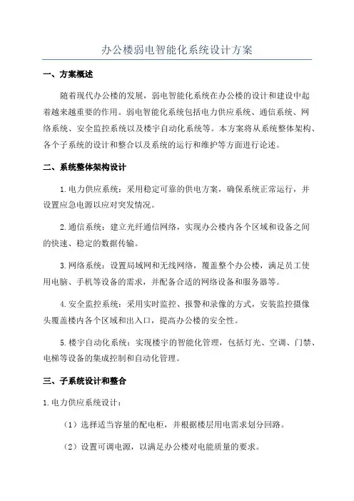 办公楼弱电智能化系统设计方案