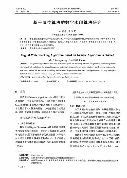 基于遗传算法的数字水印算法研究