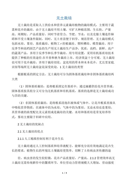 无土栽培与土培的优势比较