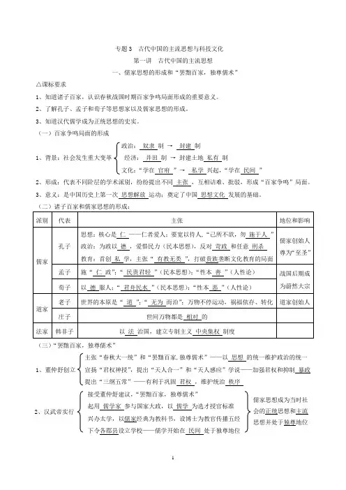 高中历史必修三专题复习资料