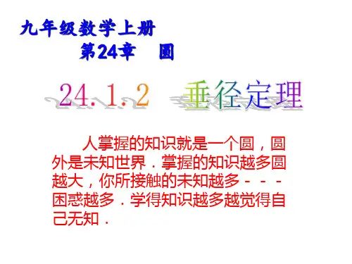 人教版九年级数学上册  24.1.2垂径定理(共21张PPT)