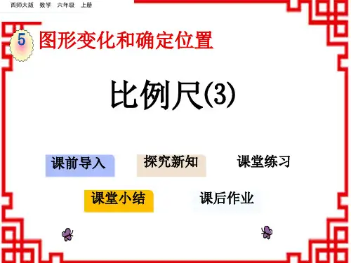 西师版小学数学六年级上册 第5单元 图形变化和确定位置 6 比例尺(3)