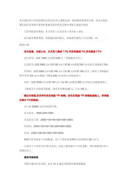 饮品店绩效考核管理办法【新版精品资料】