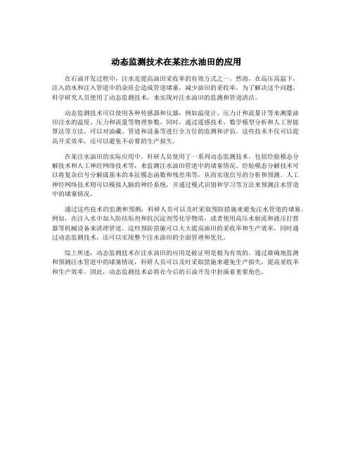 动态监测技术在某注水油田的应用