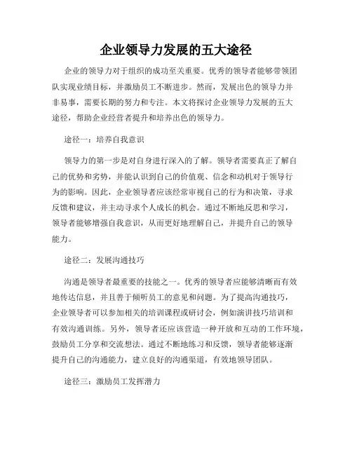 企业领导力发展的五大途径