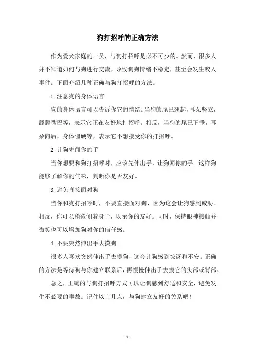 狗打招呼的正确方法