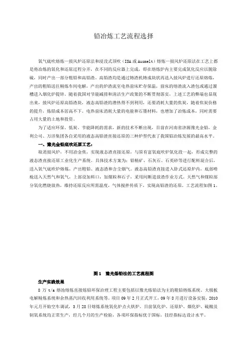 铅冶炼工艺流程