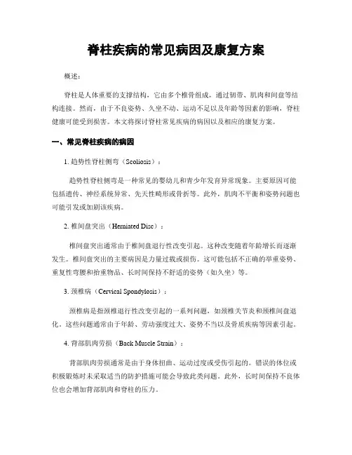 脊柱疾病的常见病因及康复方案
