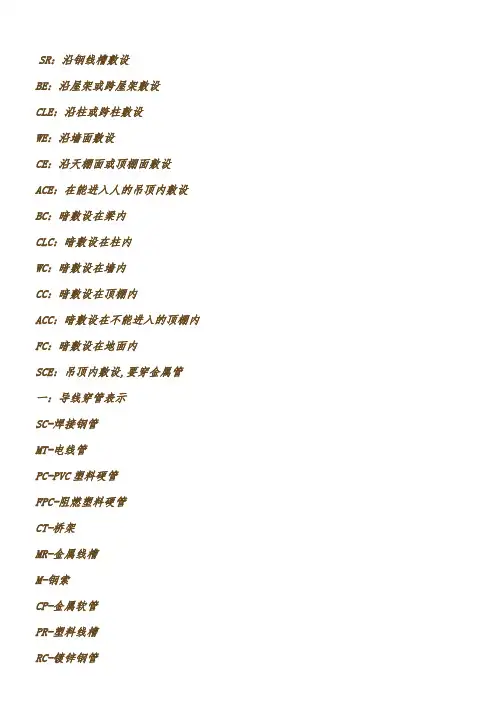 电气CAD图中缩写字母的含义