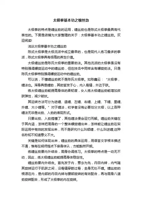 太极拳基本功之缠丝劲