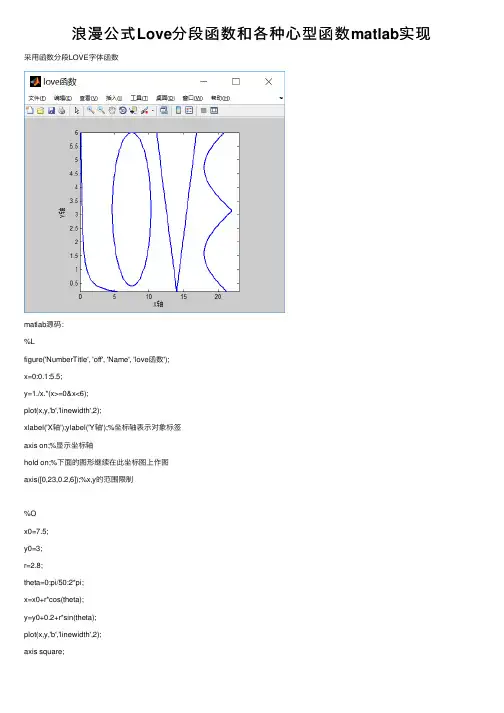 浪漫公式Love分段函数和各种心型函数matlab实现