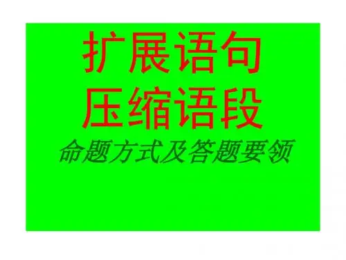扩展语句,压缩语段董宝礼