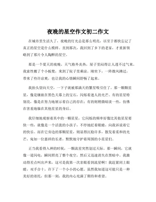夜晚的星空作文初二作文