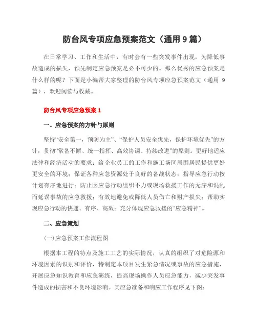防台风专项应急预案范文(9篇)
