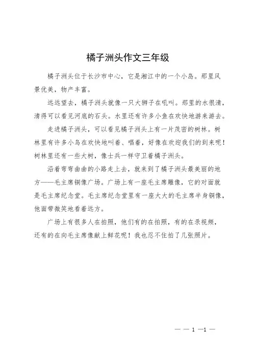 橘子洲头作文三年级