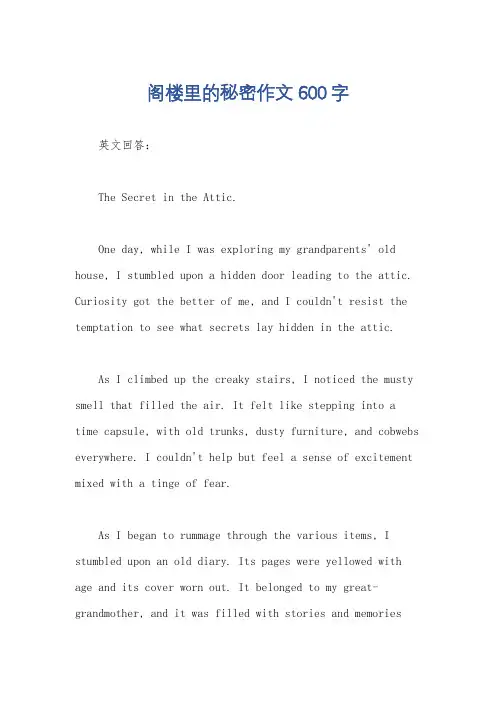 阁楼里的秘密作文600字