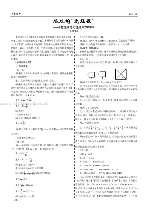 尴尬的“无理数”——《有理数与无理数》教学实录