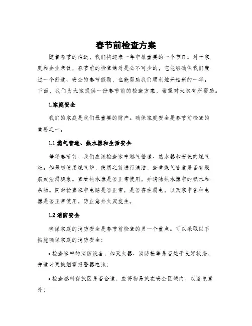 春节前检查方案